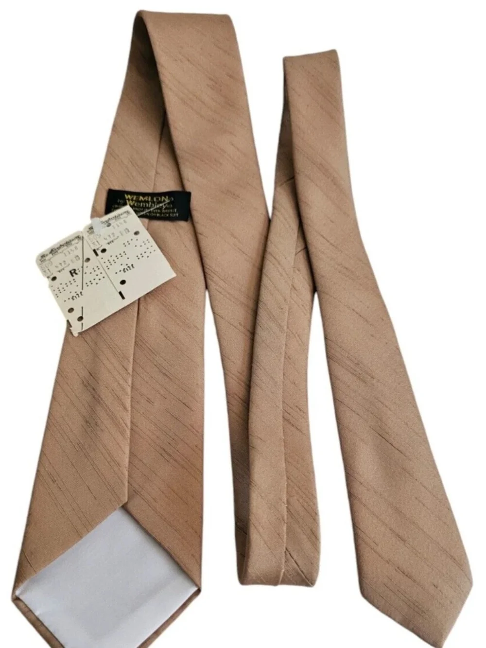 Wemlon by Wembley Mens Tie Textured Brown Polyester 60s 70s 3